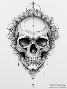 Tattoo sketch skull, tattoo line art, realist... - эскиз тату (№1756232277_0, 26.08.2025 18:17) — Tatufoto.com