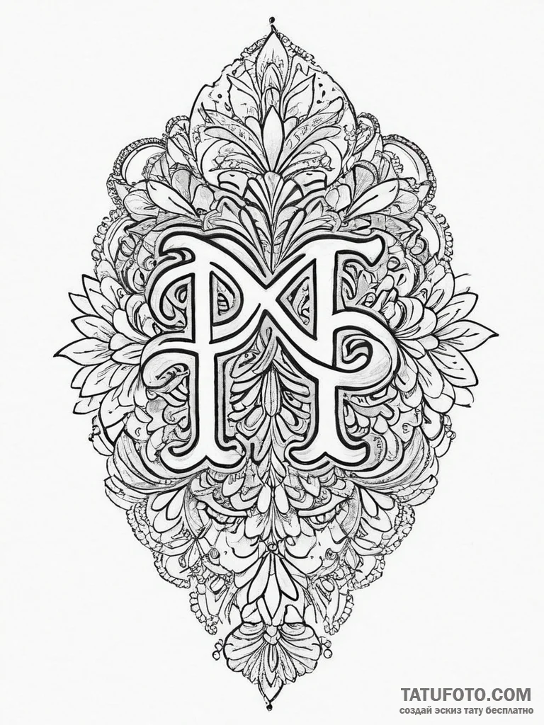 Tattoo sketch slavic embroidery pattern with... - эскиз тату (№1756234269_0, 26.08.2025 18:51) — Tatufoto.com