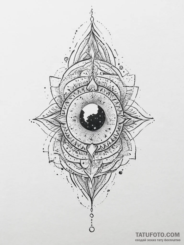 Tattoo sketch cosmic essence, ink illustratio... - эскиз тату (№1756235266_0, 26.08.2025 19:07) — Tatufoto.com