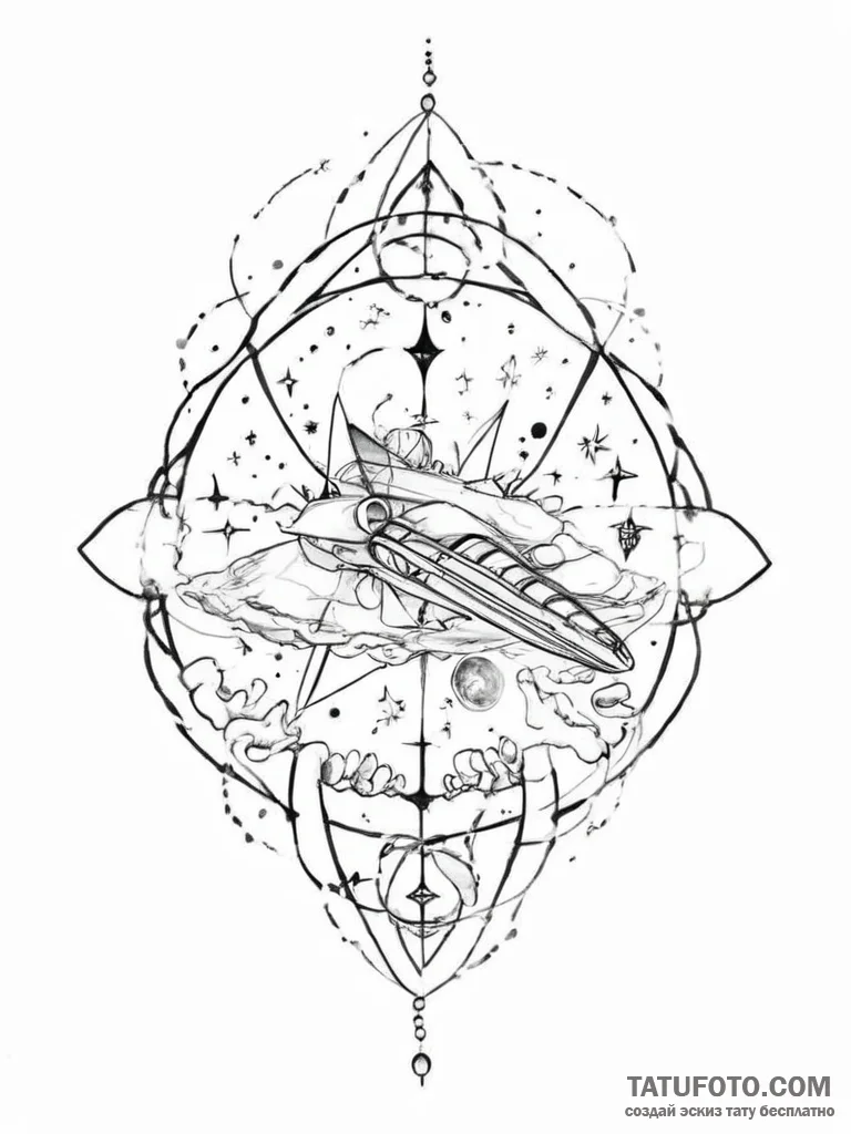 Tattoo sketch space - эскиз тату (№1756235664_0, 26.08.2025 19:14) — Tatufoto.com