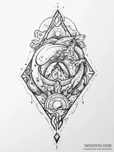 Tattoo sketch cosmic kingdom, artistic tattoo... - эскиз тату (№1756235864_0, 26.08.2025 19:17) — Tatufoto.com