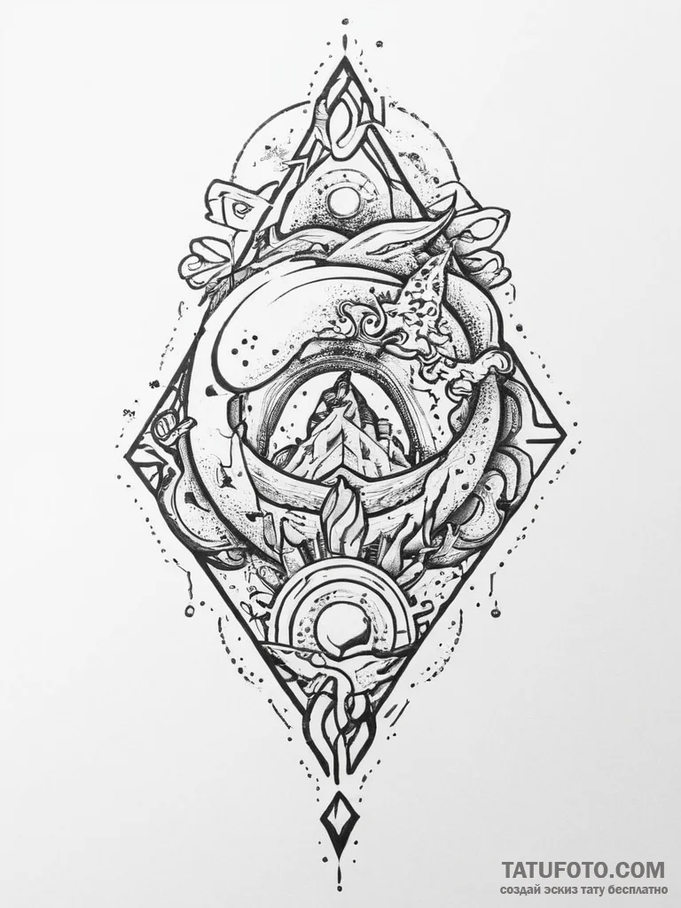Tattoo sketch cosmic kingdom, artistic tattoo... - эскиз тату (№1756235864_0, 26.08.2025 19:17) — Tatufoto.com