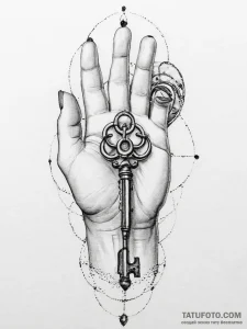 Tattoo sketch hands with a key, artistic tatt... - эскиз тату (№1756239613_0, 26.08.2025 20:20) — Tatufoto.com