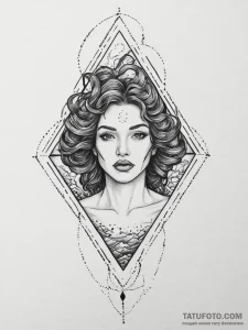 Tattoo sketch siren tattoo, ink illustration... - эскиз тату (№1756240009_0, 26.08.2025 20:26) — Tatufoto.com