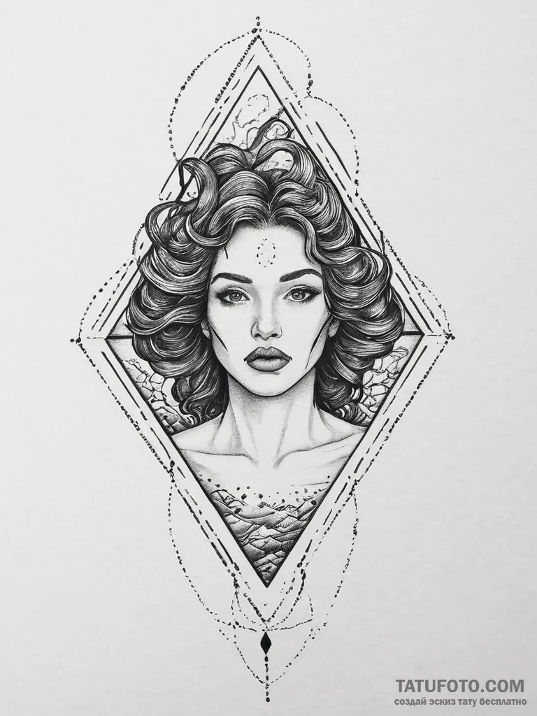 Tattoo sketch siren tattoo, ink illustration... - эскиз тату (№1756240009_0, 26.08.2025 20:26) — Tatufoto.com