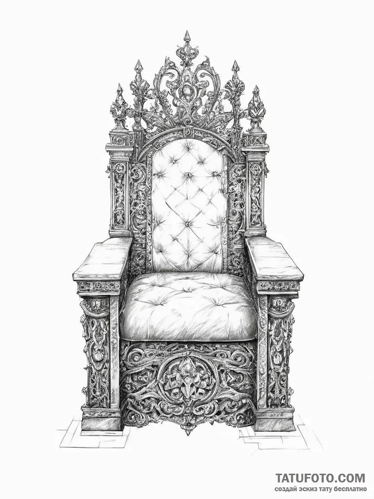 Tattoo sketch throne - эскиз тату (№1756240426_0, 26.08.2025 20:33) — Tatufoto.com