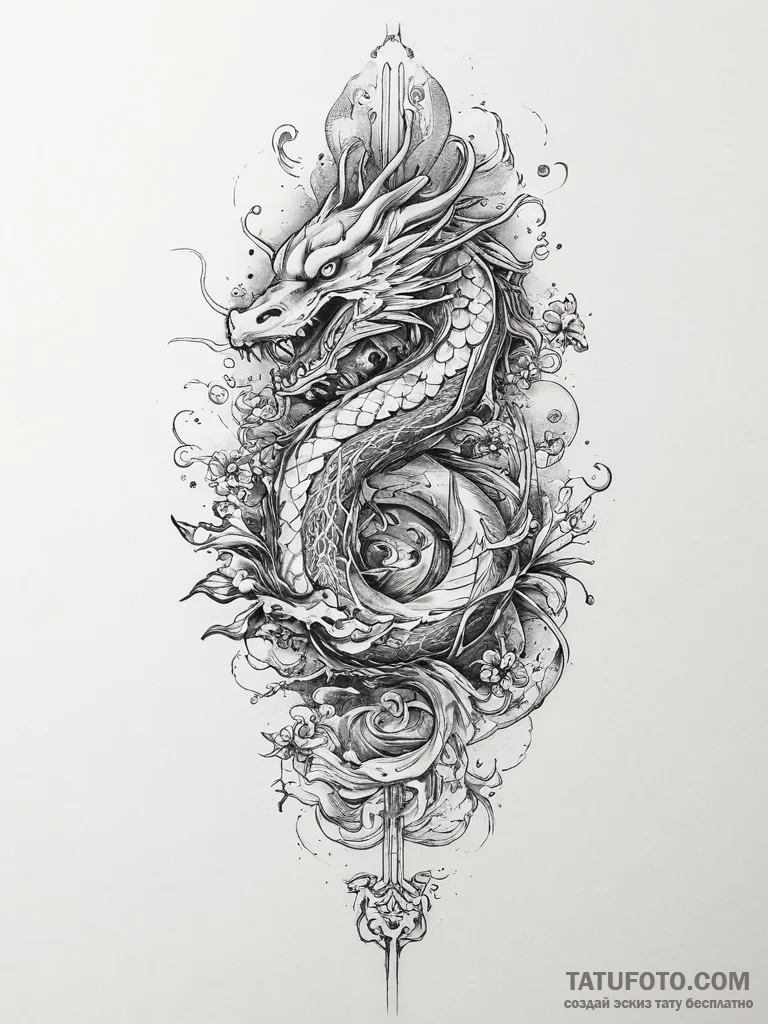 Tattoo sketch amethyst, ink illustration for... - эскиз тату (№1756240620_0, 26.08.2025 20:37) — Tatufoto.com