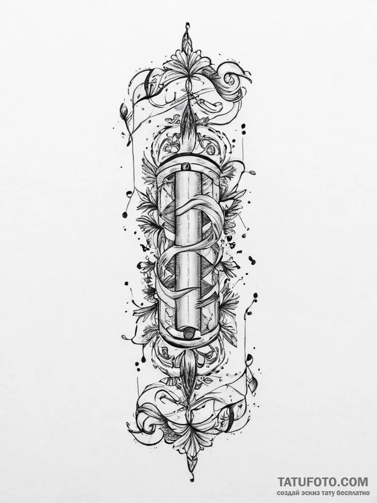 Tattoo sketch ancient scroll - эскиз тату (№1756240816_0, 26.08.2025 20:40) — Tatufoto.com