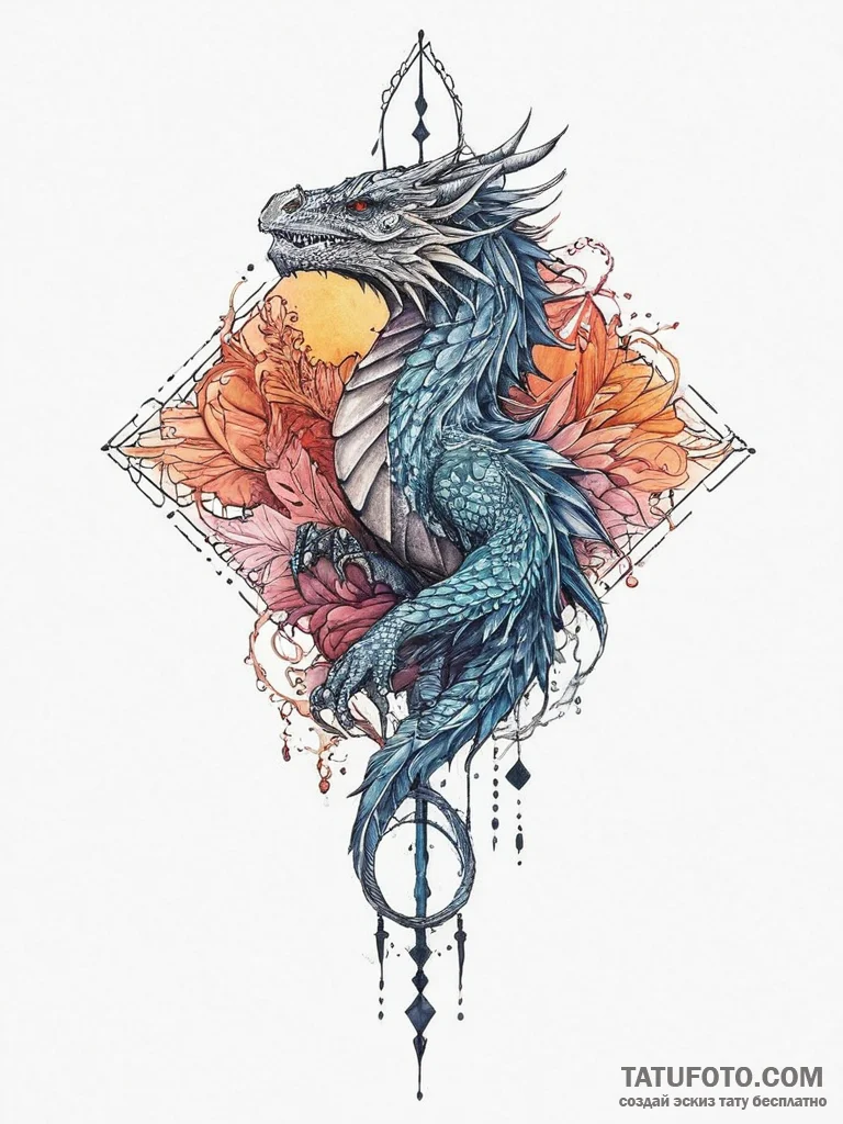 Tattoo sketch dragonborn scales, artistic tat... - эскиз тату (№1756241407_0, 26.08.2025 20:50) — Tatufoto.com