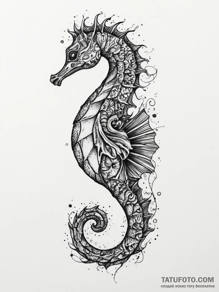 Tattoo sketch seahorse, tattoo flash sheet de... - эскиз тату (№1756241999_0, 26.08.2025 20:59) — Tatufoto.com