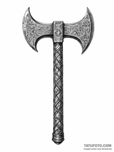 Tattoo sketch perun's axe with a hammer, conc... - эскиз тату (№1756242198_0, 26.08.2025 21:03) — Tatufoto.com