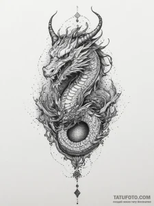 Tattoo sketch japanese dragon, ink illustrati... - эскиз тату (№1756244382_0, 26.08.2025 21:39) — Tatufoto.com