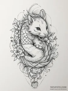 Tattoo sketch playful kitten tattoo, ink illu... - эскиз тату (№1756244778_0, 26.08.2025 21:46) — Tatufoto.com
