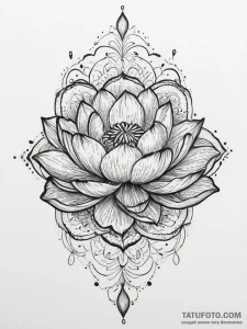 Tattoo sketch lotus flower, artistic tattoo s... - эскиз тату (№1756245569_0, 26.08.2025 21:59) — Tatufoto.com