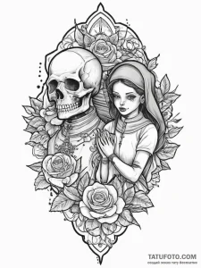 Tattoo sketch soldier with a nun, tattoo sket... - эскиз тату (№1756249157_0, 26.08.2025 22:59) — Tatufoto.com