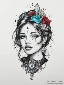 Tattoo sketch turquoise, tattoo sketch design... - эскиз тату (№1756249555_0, 26.08.2025 23:05) — Tatufoto.com