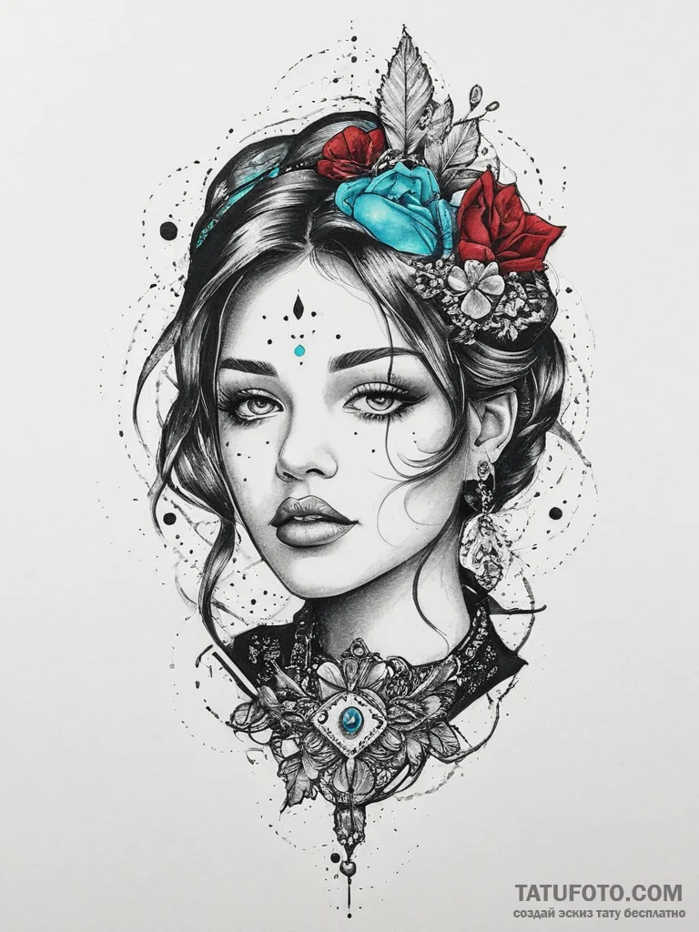 Tattoo sketch turquoise, tattoo sketch design... - эскиз тату (№1756249555_0, 26.08.2025 23:05) — Tatufoto.com