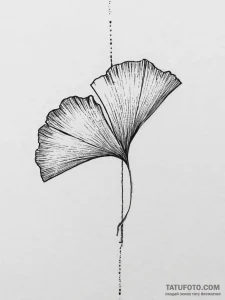 Tattoo sketch ginkgo leaf, tattoo line art, b... - эскиз тату (№1756249946_0, 26.08.2025 23:12) — Tatufoto.com