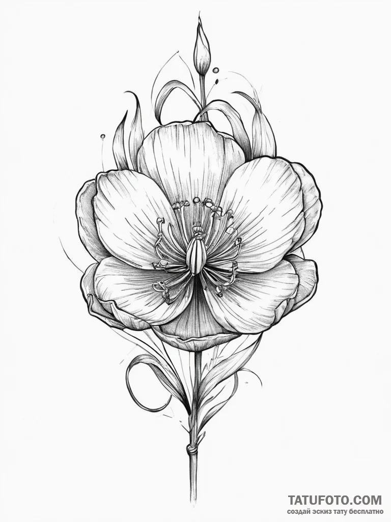 Tattoo sketch onion flower - эскиз тату (№1756254065_0, 27.08.2025 00:21) — Tatufoto.com