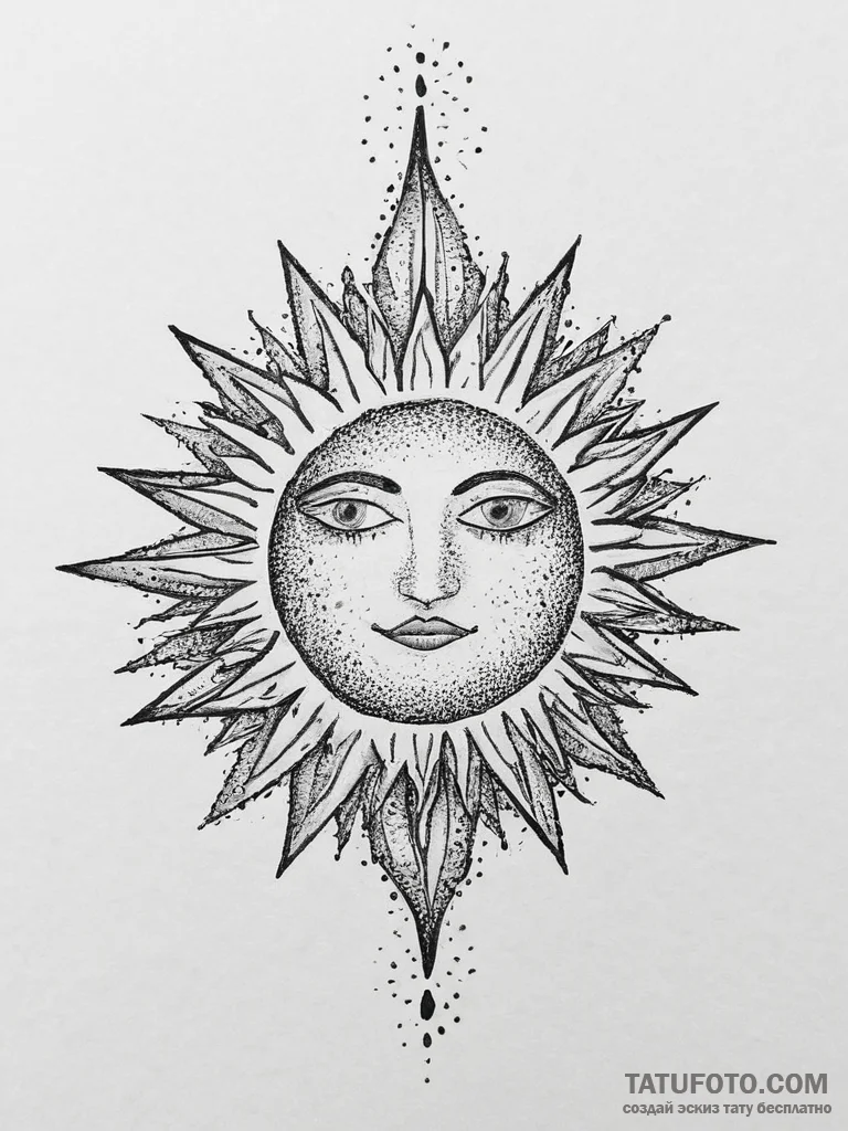 Tattoo sketch puns a sun that says "rise and... - эскиз тату (№1756255239_0, 27.08.2025 00:40) — Tatufoto.com