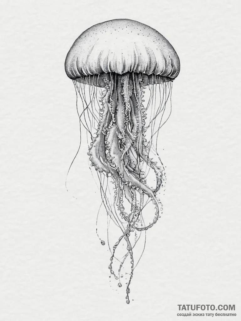 Tattoo sketch watercolor медуза, concept art... - эскиз тату (№1756255436_0, 27.08.2025 00:43) — Tatufoto.com