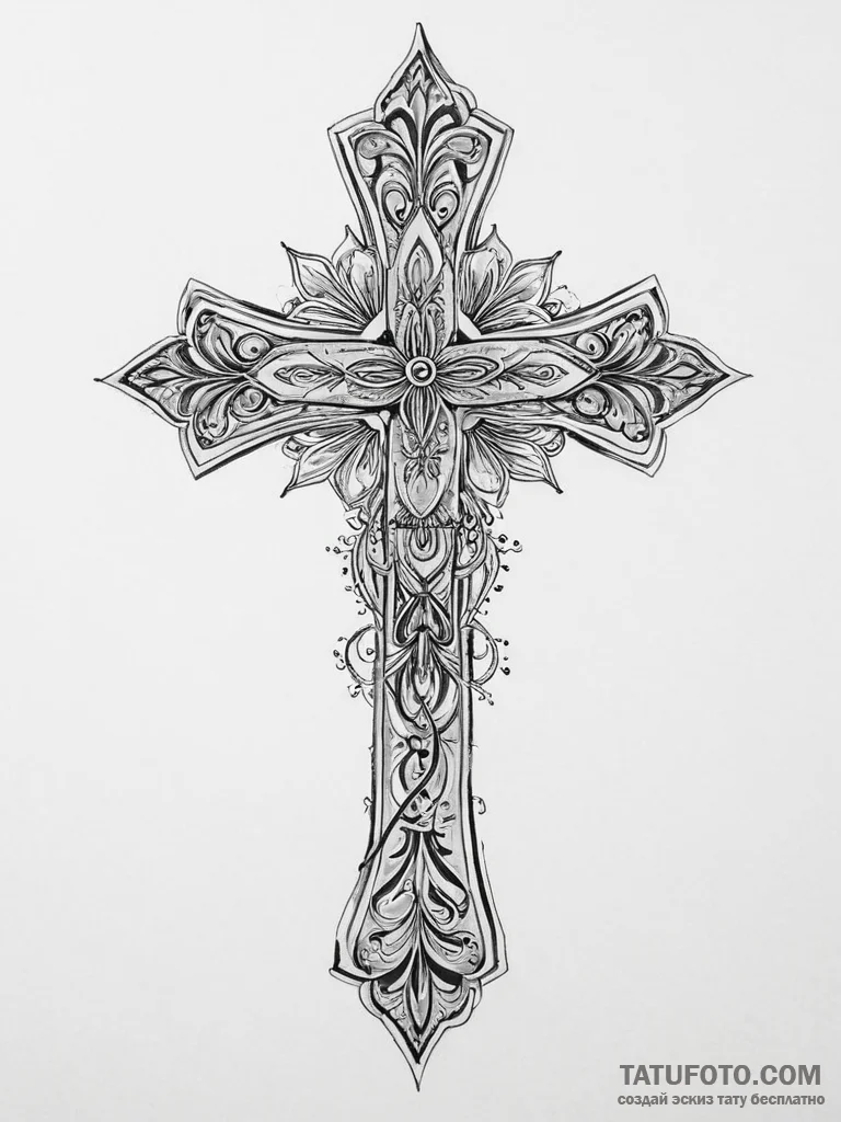 Tattoo sketch chicano крест, concept art for... - эскиз тату (№1756256031_0, 27.08.2025 00:53) — Tatufoto.com