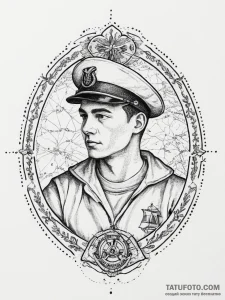 Tattoo sketch soldier with a map, artistic ta... - эскиз тату (№1756256231_0, 27.08.2025 00:57) — Tatufoto.com