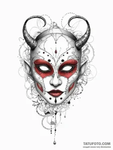 Tattoo sketch changeling mask, tattoo sketch... - эскиз тату (№1756257217_0, 27.08.2025 01:13) — Tatufoto.com