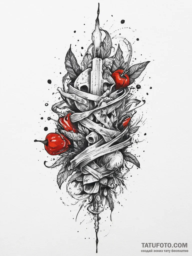 Tattoo sketch spiritual soil, concept art for... - эскиз тату (№1756257607_0, 27.08.2025 01:20) — Tatufoto.com