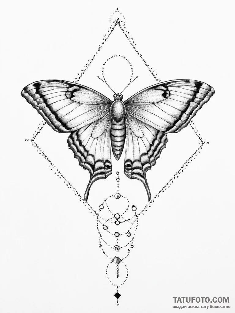 Tattoo sketch ailanthus silkmoth, tattoo draw... - эскиз тату (№1756258579_0, 27.08.2025 01:36) — Tatufoto.com