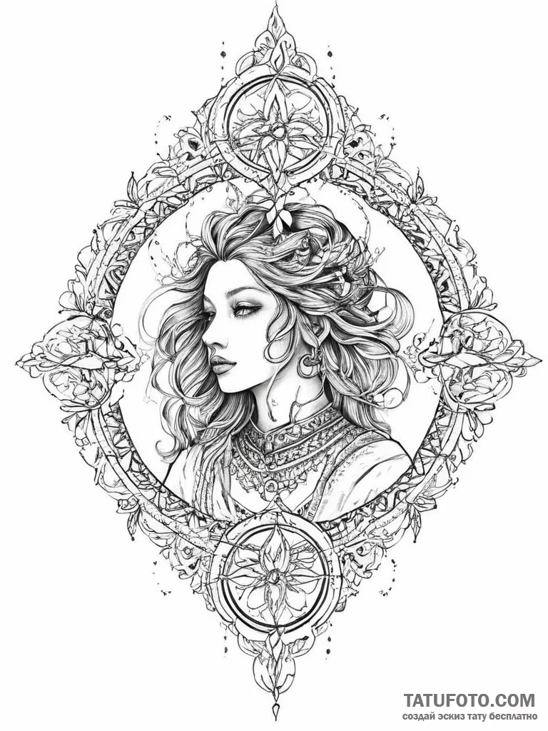 Tattoo sketch mystical representation - эскиз тату (№1756258774_0, 27.08.2025 01:39) — Tatufoto.com