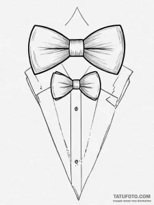 Tattoo sketch tuxedo with a bow tie, tattoo l... - эскиз тату (№1756261115_0, 27.08.2025 02:18) — Tatufoto.com