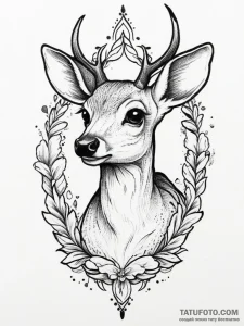 Tattoo sketch graceful fawn tattoo, tattoo fl... - эскиз тату (№1756263477_0, 27.08.2025 02:57) — Tatufoto.com