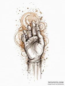 Tattoo sketch hands with a scroll, concept ar... - эскиз тату (№1756264679_0, 27.08.2025 03:17) — Tatufoto.com