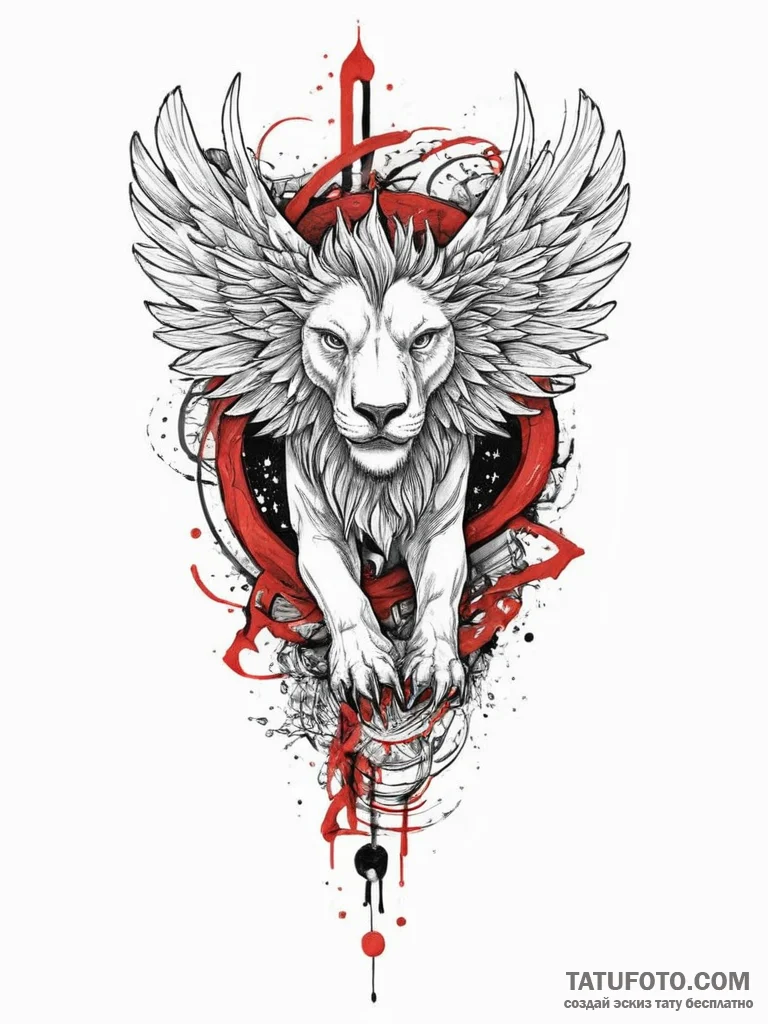 Tattoo sketch cosmic griffin, concept art for... - эскиз тату (№1756265482_0, 27.08.2025 03:31) — Tatufoto.com