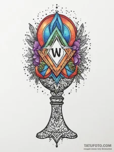 Tattoo sketch wunjo rune on a goblet, tattoo... - эскиз тату (№1756267498_0, 27.08.2025 04:04) — Tatufoto.com