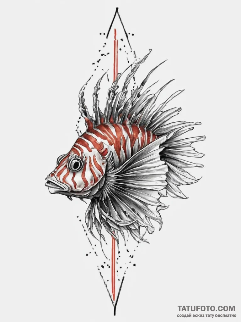 Tattoo sketch lionfish, tattoo flash sheet de... - эскиз тату (№1756268721_0, 27.08.2025 04:25) — Tatufoto.com