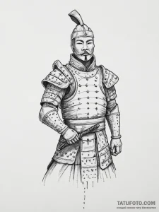 Tattoo sketch terracotta warrior, tattoo sket... - эскиз тату (№1756270742_0, 27.08.2025 04:59) — Tatufoto.com