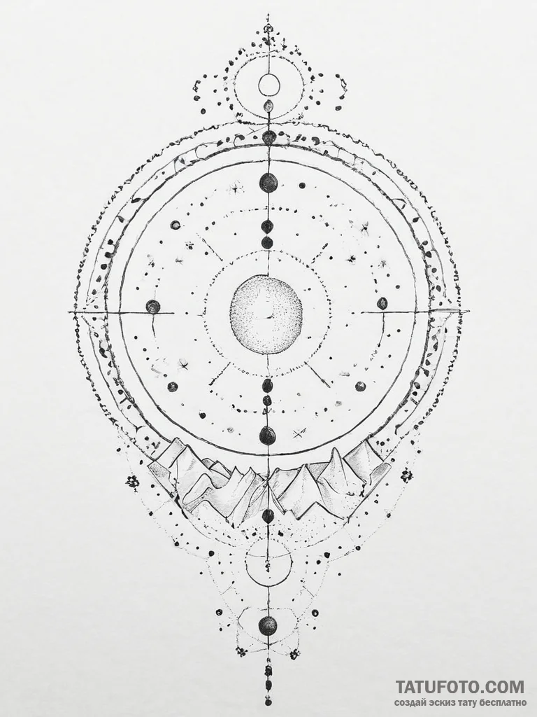 Tattoo sketch moon phases, tattoo sketch desi... - эскиз тату (№1756270938_0, 27.08.2025 05:02) — Tatufoto.com