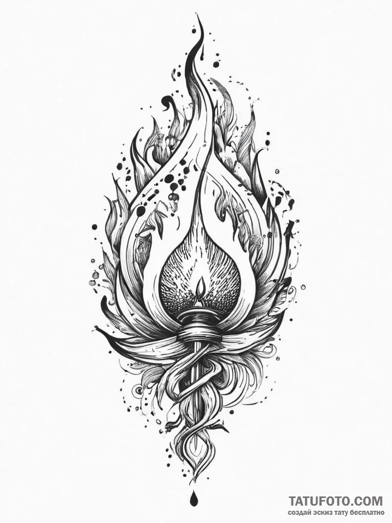 Tattoo sketch flame, concept art for tattoo,... - эскиз тату (№1756272156_0, 27.08.2025 05:22) — Tatufoto.com