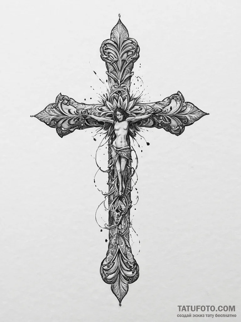Tattoo sketch kikimora with a needle, artisti... - эскиз тату (№1756273521_0, 27.08.2025 05:45) — Tatufoto.com