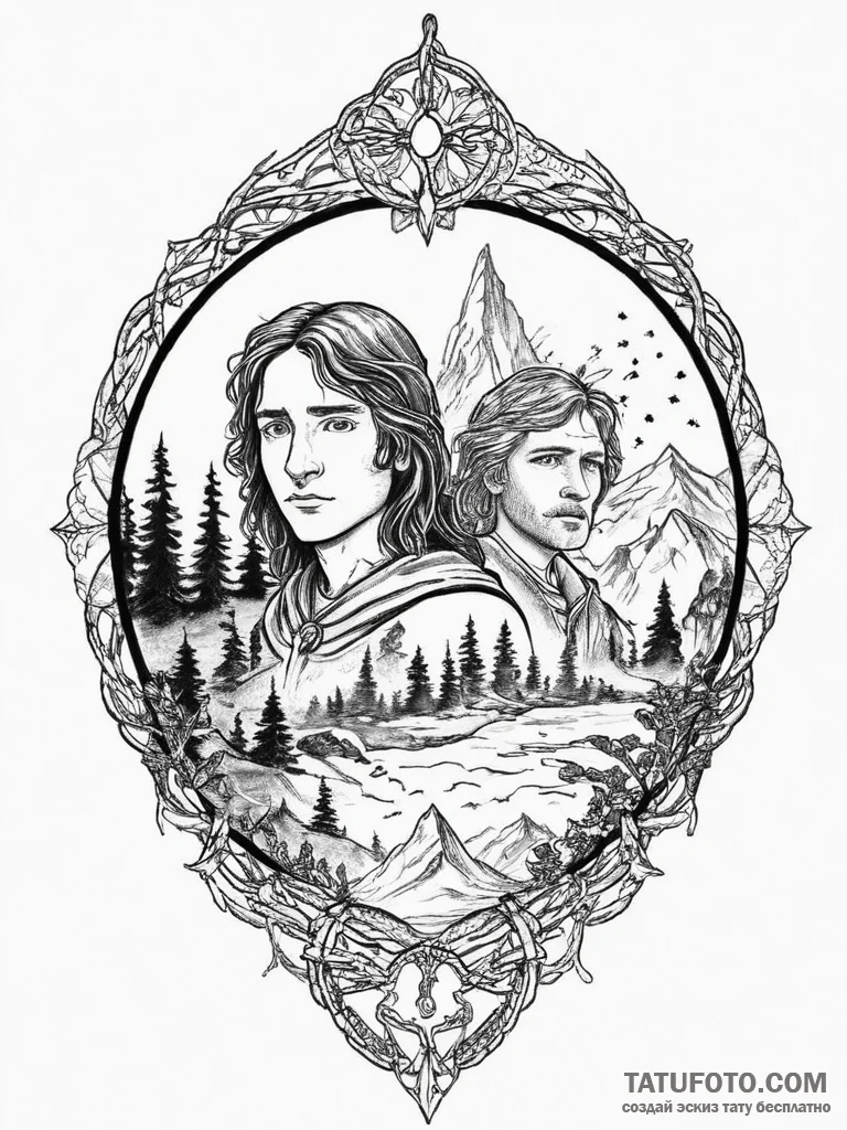 Tattoo sketch the lord of the rings fellowshi... - эскиз тату (№1756273716_0, 27.08.2025 05:48) — Tatufoto.com
