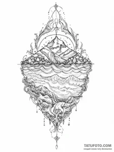 Tattoo sketch holy ocean - эскиз тату (№1756274302_0, 27.08.2025 05:58) — Tatufoto.com