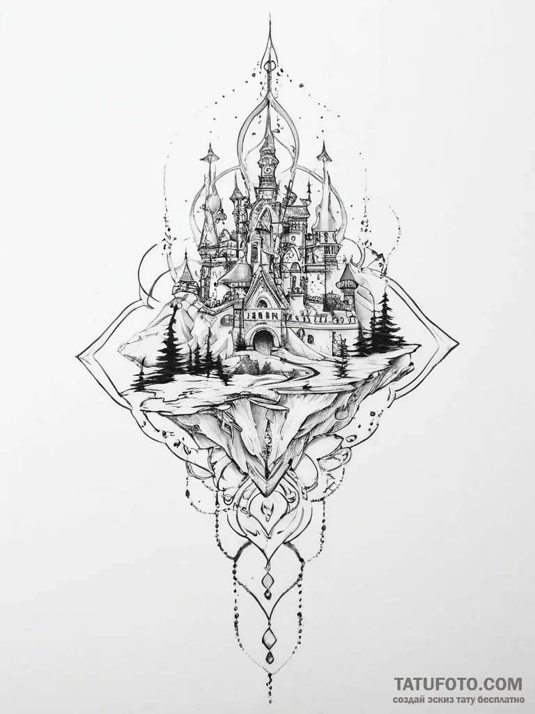 Tattoo sketch kingdom - эскиз тату (№1756277255_0, 27.08.2025 06:47) — Tatufoto.com