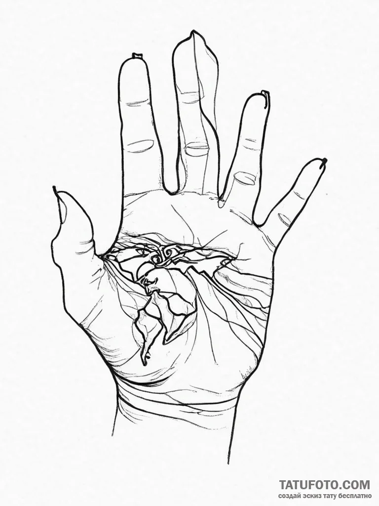 Tattoo sketch hands with a map, concept art f... - эскиз тату (№1756277449_0, 27.08.2025 06:50) — Tatufoto.com
