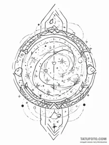 Tattoo sketch cosmic space - эскиз тату (№1756278241_0, 27.08.2025 07:04) — Tatufoto.com