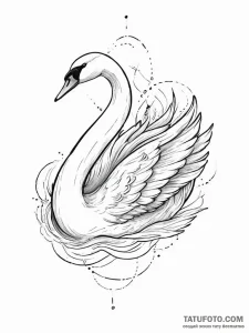 Tattoo sketch лебедь, ink illustration for ta... - эскиз тату (№1756278836_0, 27.08.2025 07:13) — Tatufoto.com