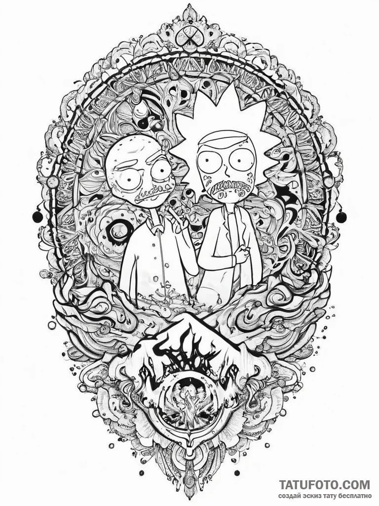 Tattoo sketch rick and morty mr. meeseeks, ar... - эскиз тату (№1756281005_0, 27.08.2025 07:50) — Tatufoto.com