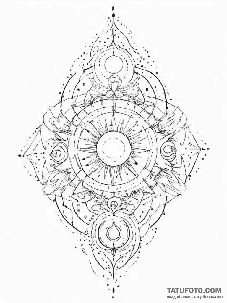 Tattoo sketch cosmic myth - эскиз тату (№1756281400_0, 27.08.2025 07:56) — Tatufoto.com