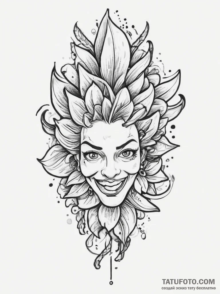 Tattoo sketch hyacinth, tattoo line art, on a... - эскиз тату (№1756281598_0, 27.08.2025 07:59) — Tatufoto.com